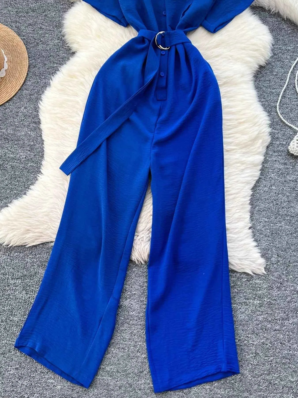 Casual Elegant Button Jumpsuit-Jumpsuit-Splashis-Splashis