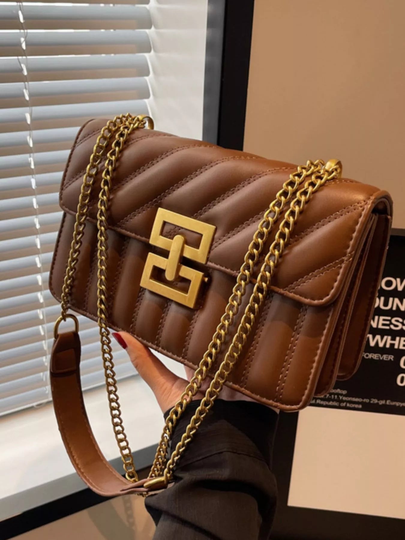 Quilted flap chain shoulder bag — additional view 10