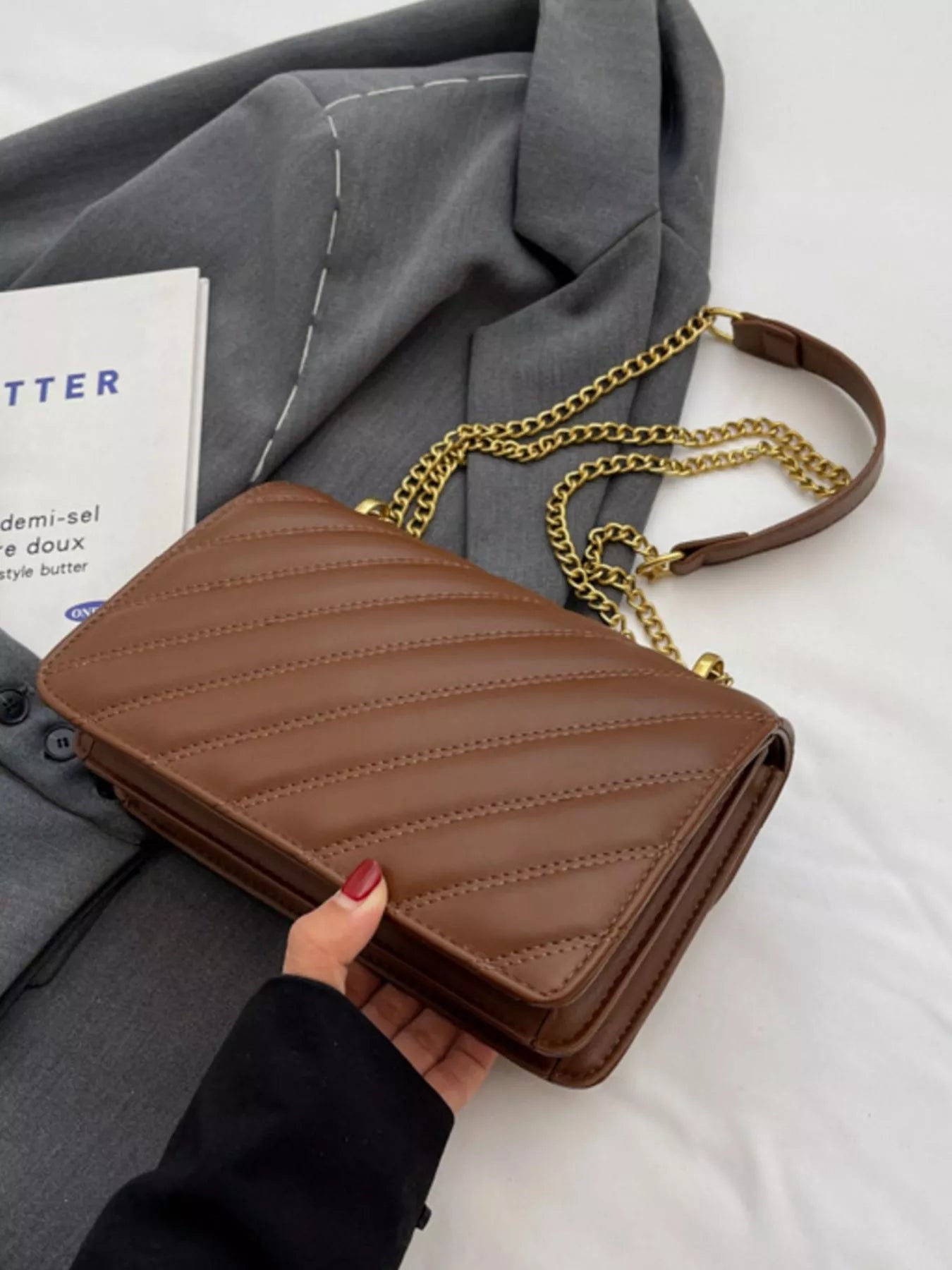 Quilted flap chain shoulder bag — additional view 11