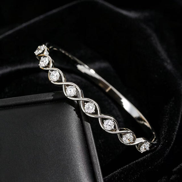 Product detail photo of Geometric Zircon Buckle Bangle, geometric zircon buckle bangle
