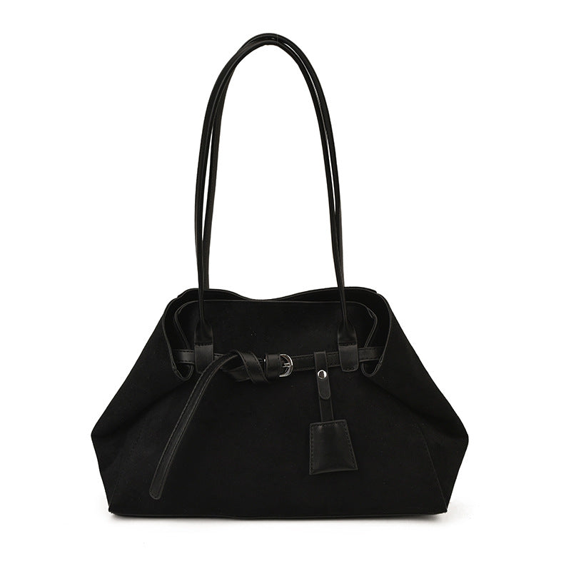 Retro Frosted PU Tote Bag – Large Capacity Shoulder Bag for Women, alternate product view