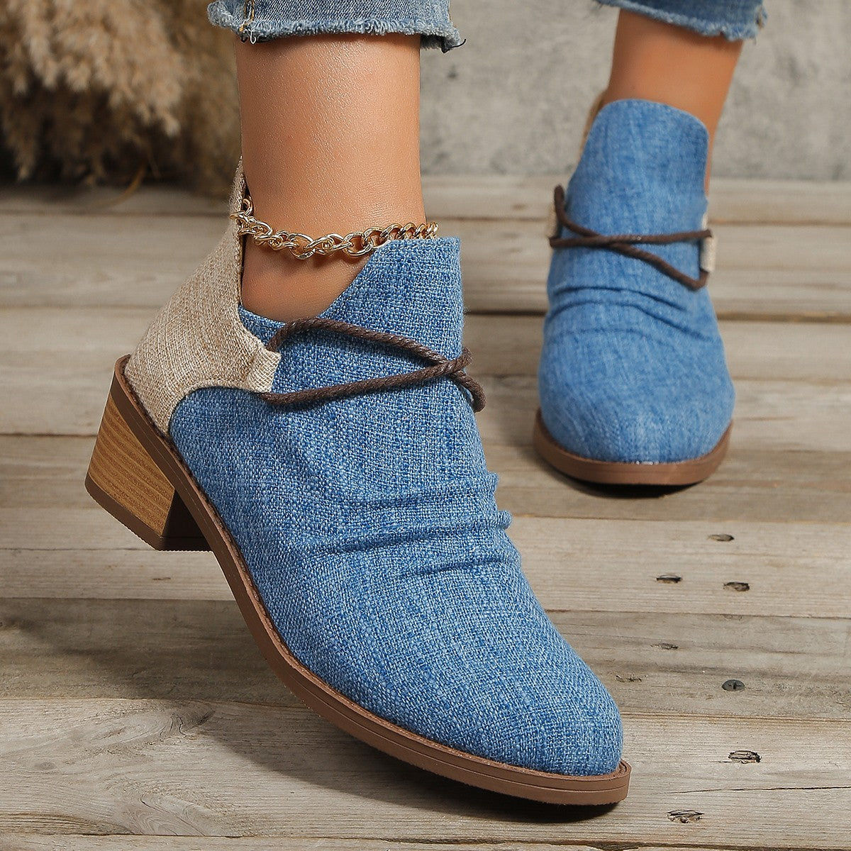Women's leopard print pointed toe ankle boots