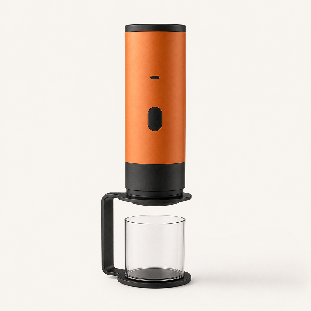 Portable Espresso Maker for On-the-Go Coffee Lovers shown in a clear product image
