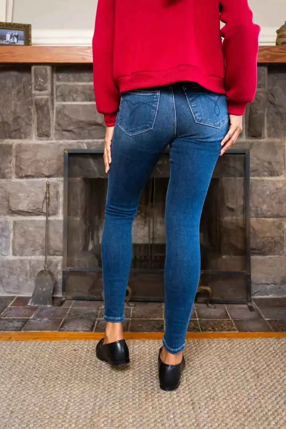 Plus size washed thermal skinny jeans — additional view 7