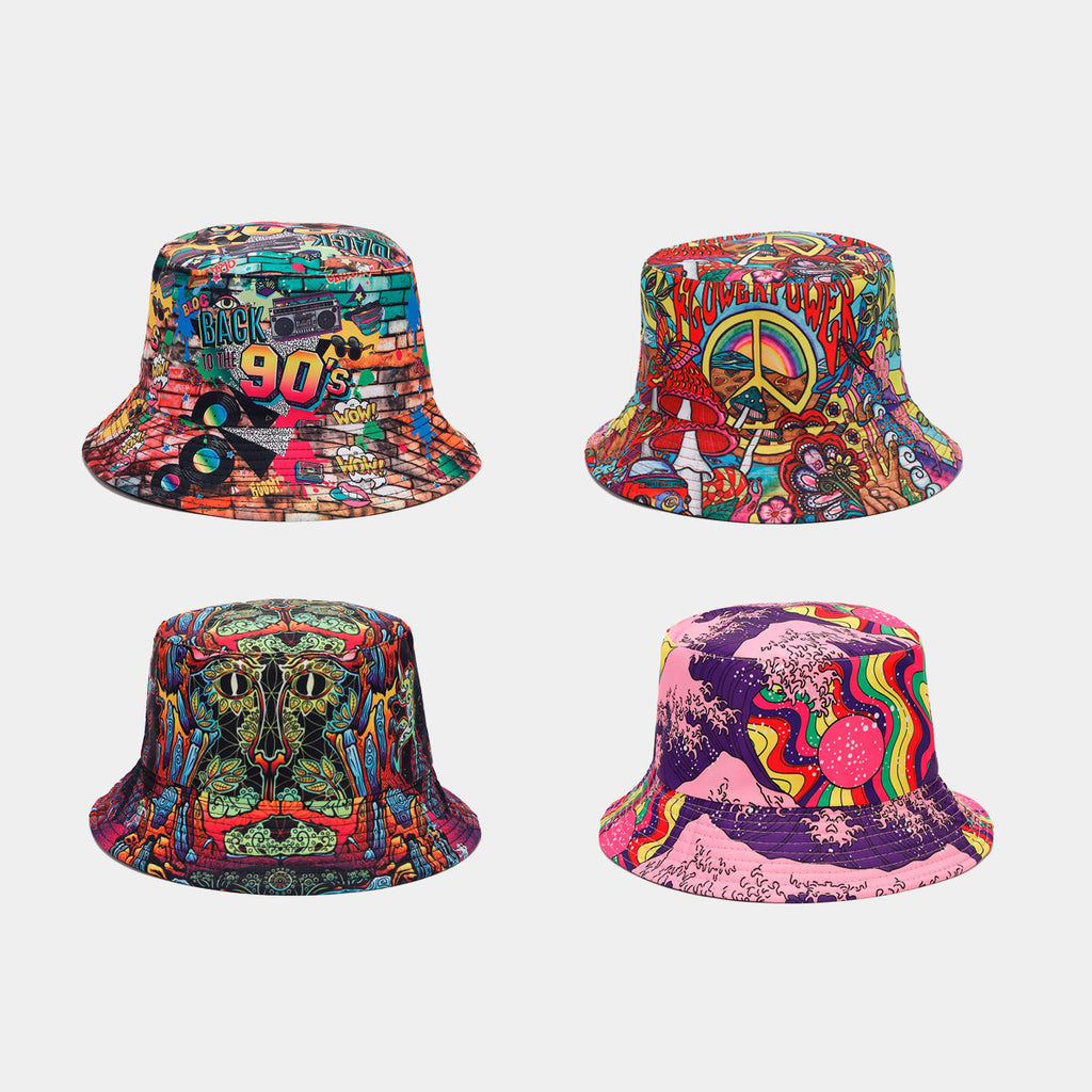 Reversible Graffiti Print Bucket Hat-Splashis, alternate view 7