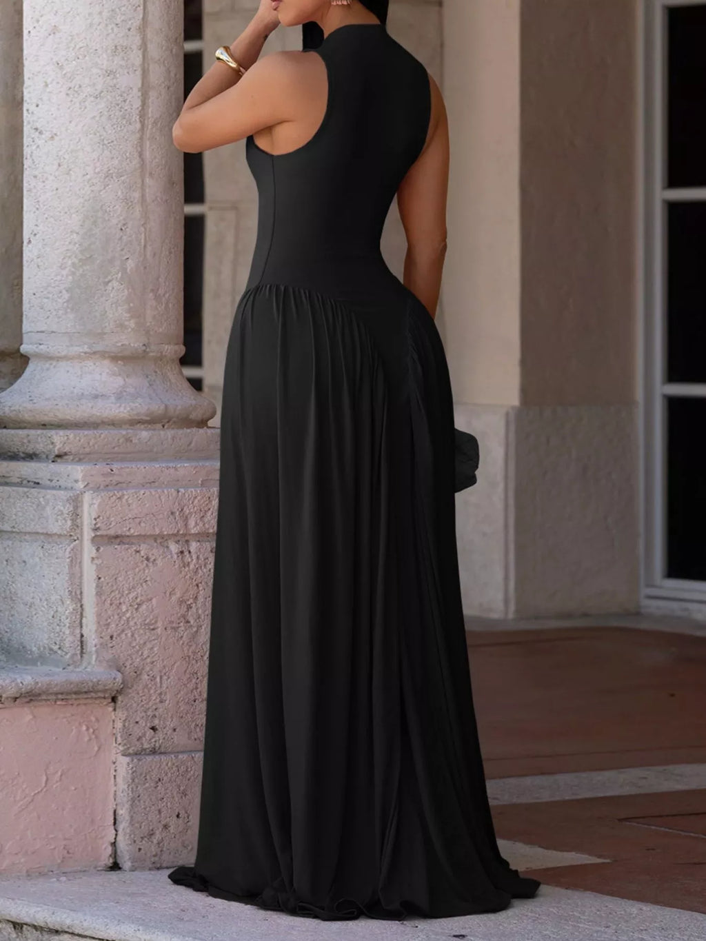 Sleeveless O-Neck Maxi Dress view 4