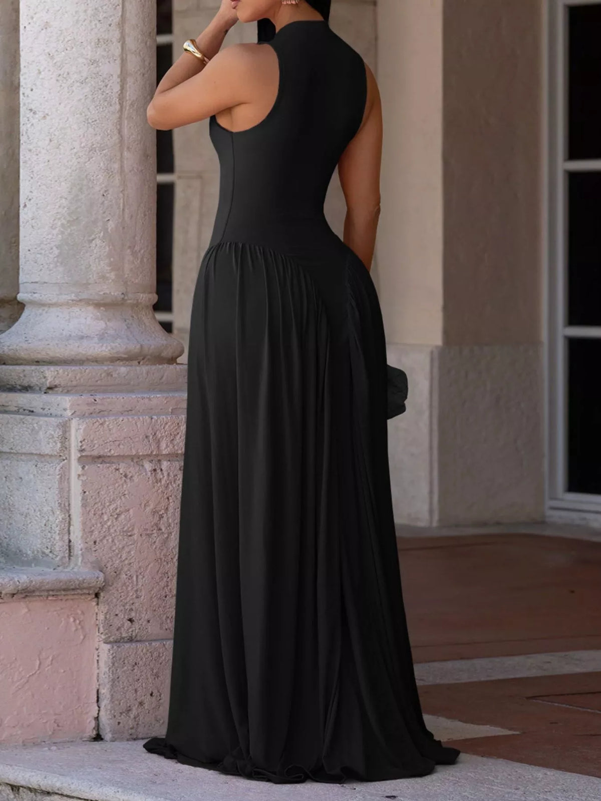 Sleeveless O-Neck Maxi Dress, side product view