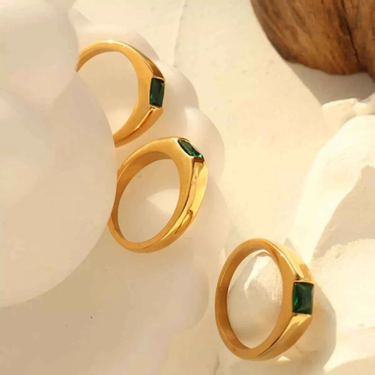 Zircon ring in 18K gold-plated titanium steel — additional view 7