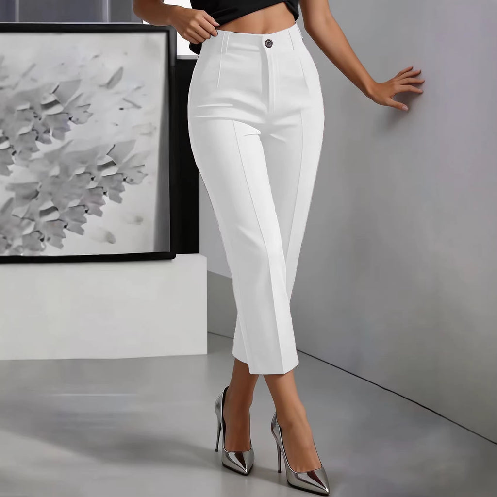 High-waisted drapey straight-leg pants product image
