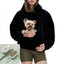 Unisex Hoodie with Large Front Pouch Pocket-Splashis, Black