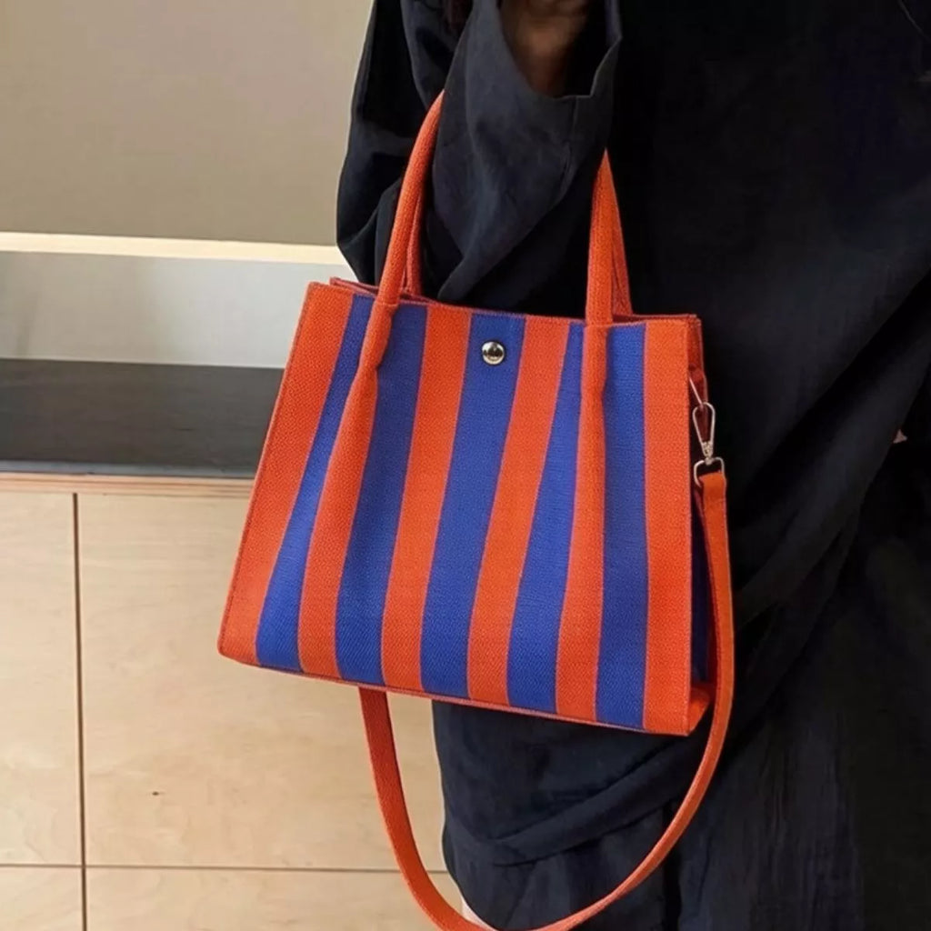 Striped crossbody bag with adjustable strap — additional view 2
