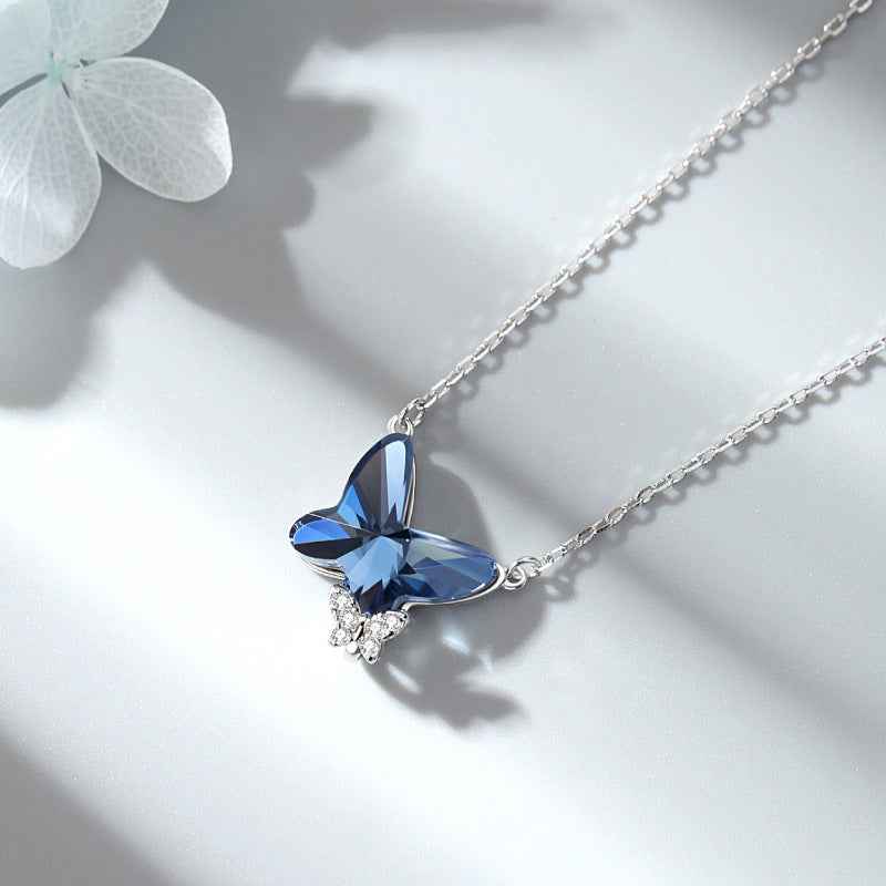 Sapphire blue cubic zirconia necklace — additional view 2