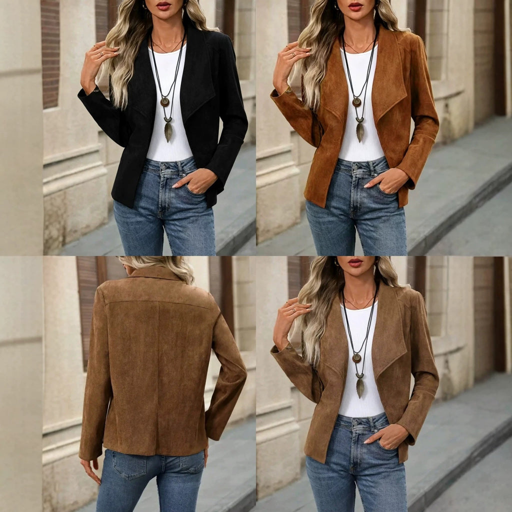 Open-front lapel blazer for women, image 6