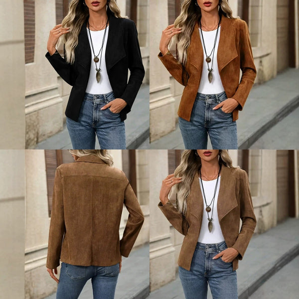 Open-front lapel blazer for women, image 6