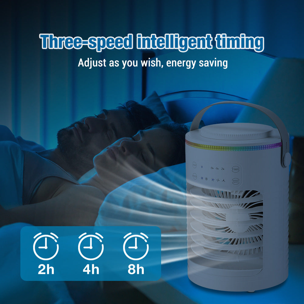 USB desktop cooling fan with mist function and RGB light view 3