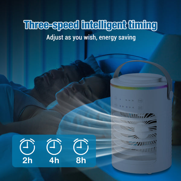 USB desktop cooling fan with mist function and RGB light view 3