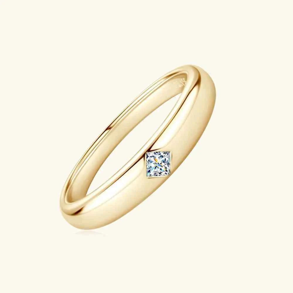 silver-plated alloy Inlaid Cubic zirconia Ring-Rings-Splashis-Color:Gold/Square-shaped drill-Size:8-Splashis