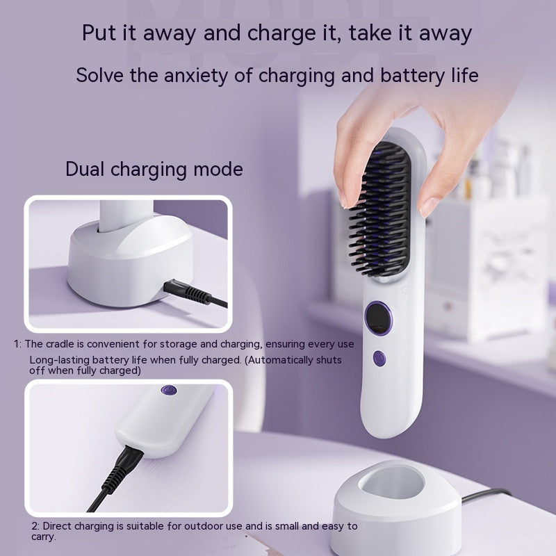 Cordless 2-in-1 Straightening and Curling Comb, product view 7