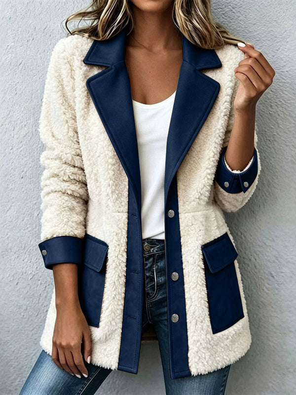 Patchwork denim-look cardigan jacket for women, image 8