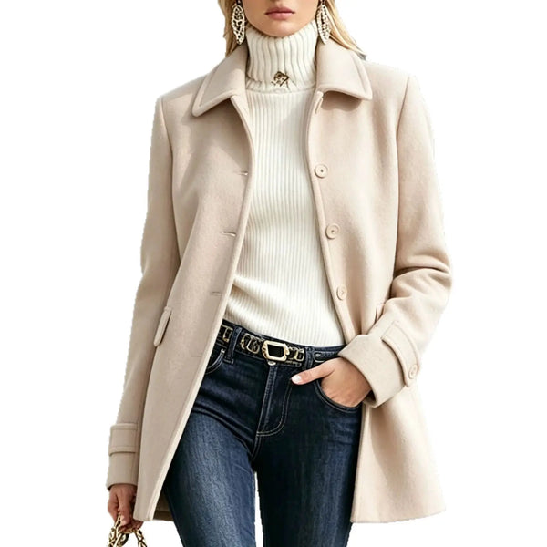 Patterned button-front short coat for women, image 9