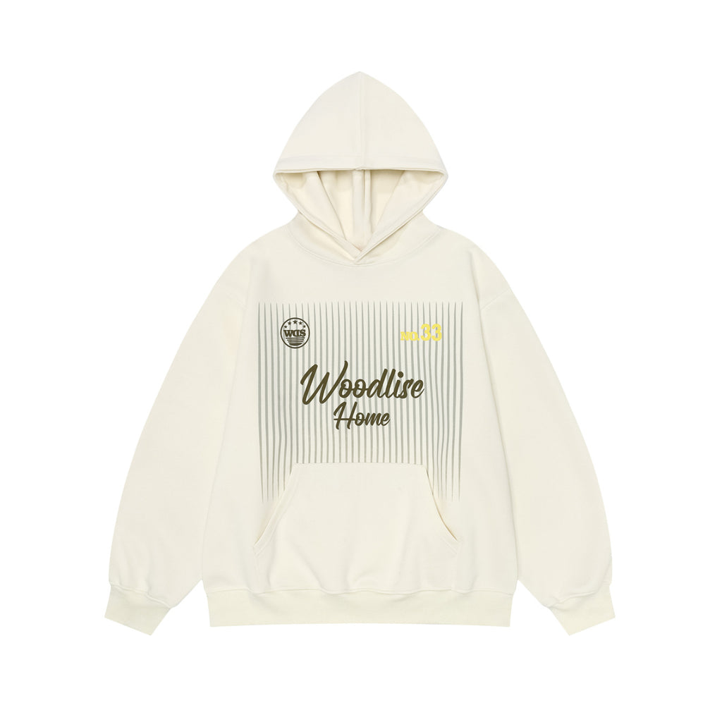 Apricot letter print pullover hoodie for women