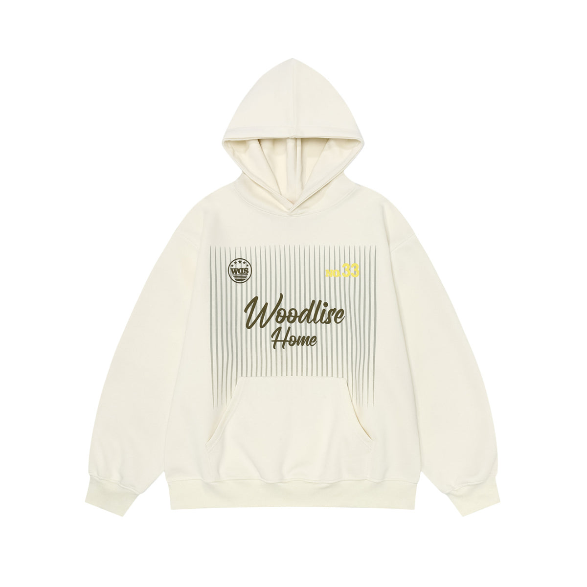 Apricot letter print pullover hoodie for women
