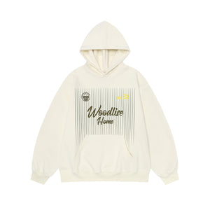 Apricot letter print pullover hoodie for women