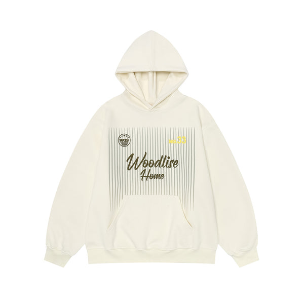 Apricot letter print pullover hoodie for women