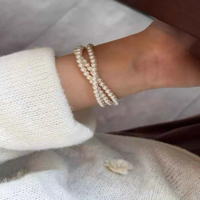 Three layer pearl bracelet — additional view 2