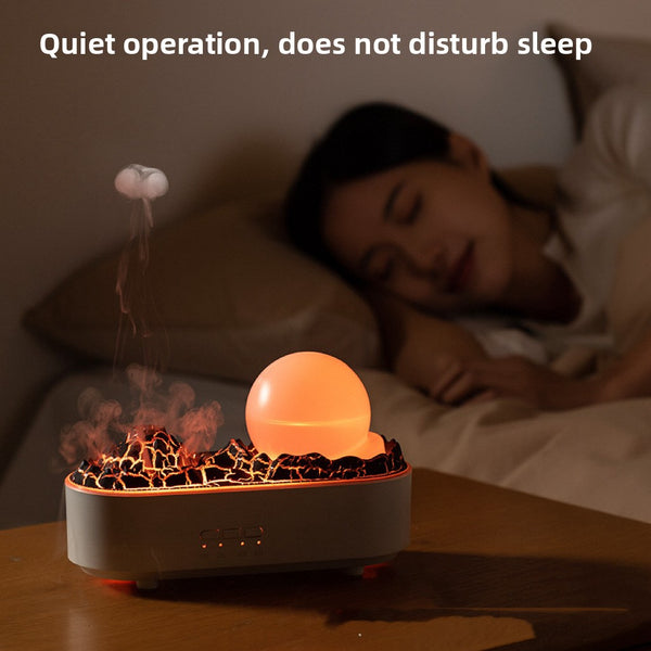 Desktop flame effect humidifier and aroma diffuser view 3
