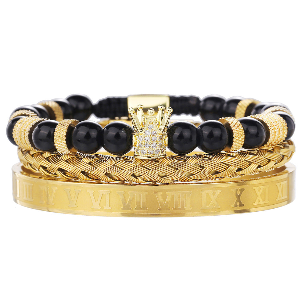Zircon bead bracelet set layered styling - view 8