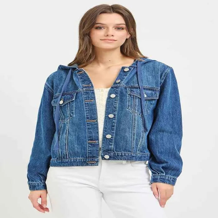 Denim jacket with hoodie — primary view