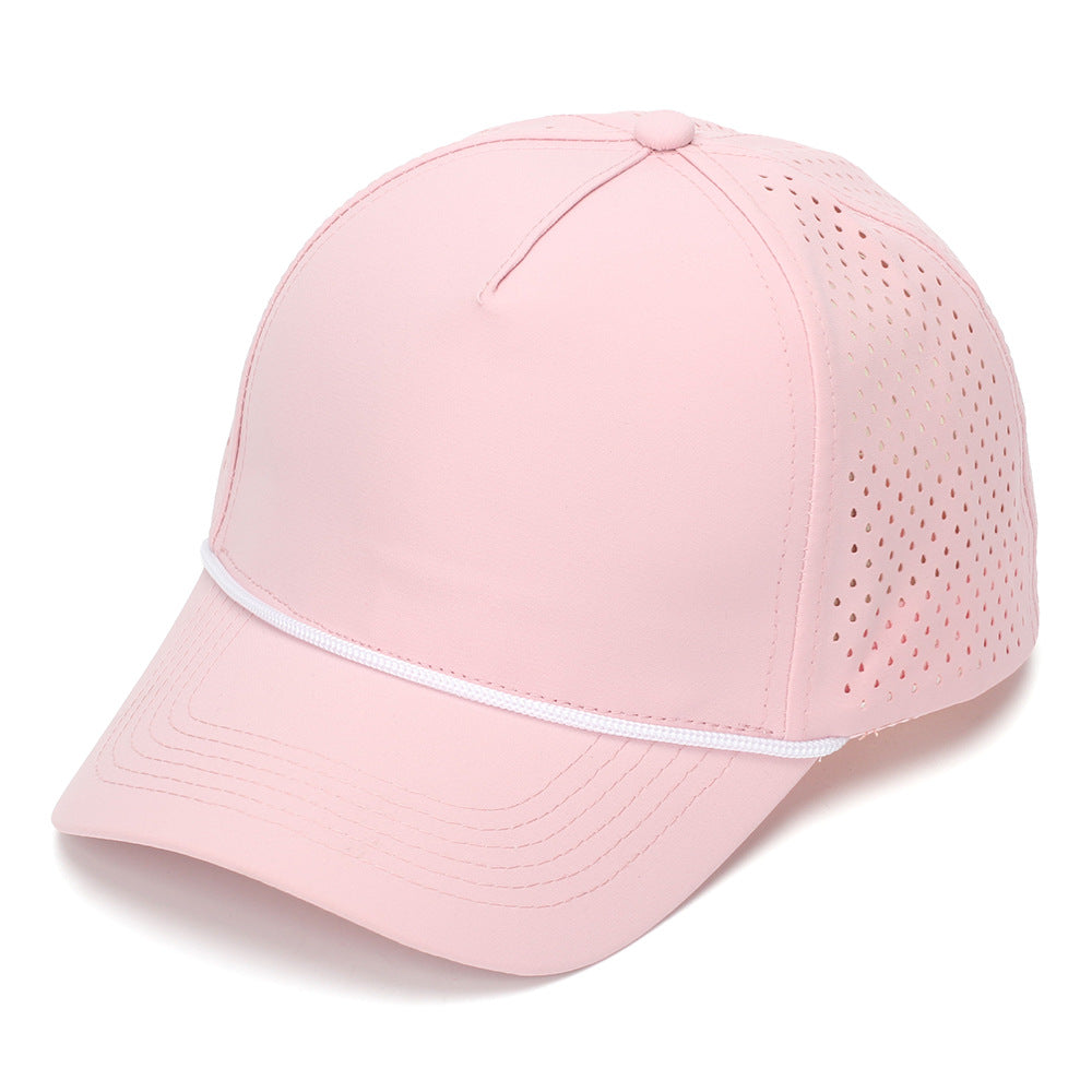 Pink perforated quick-dry baseball cap for women