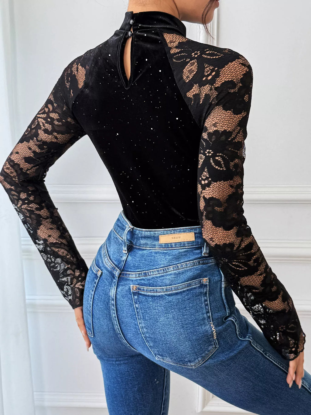 Lace mock neck bodysuit — additional view 6