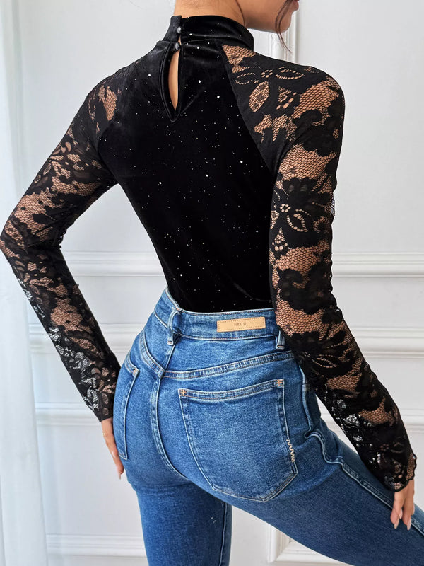Lace mock neck bodysuit — additional view 6