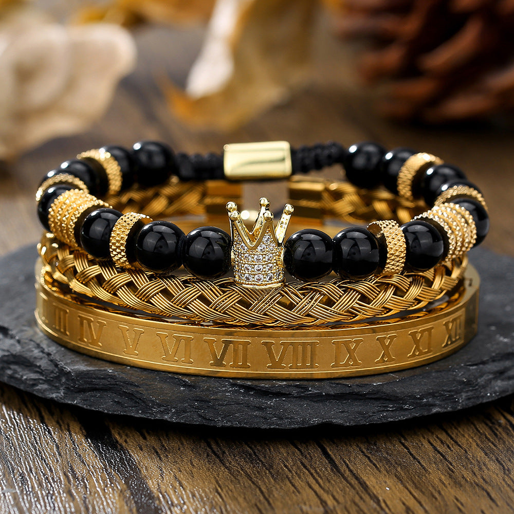 Unisex stainless steel bracelet stack - view 6