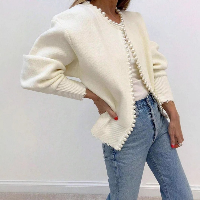 Women's Mock Neck Knitted Cardigan-Splashis, alternate view 2