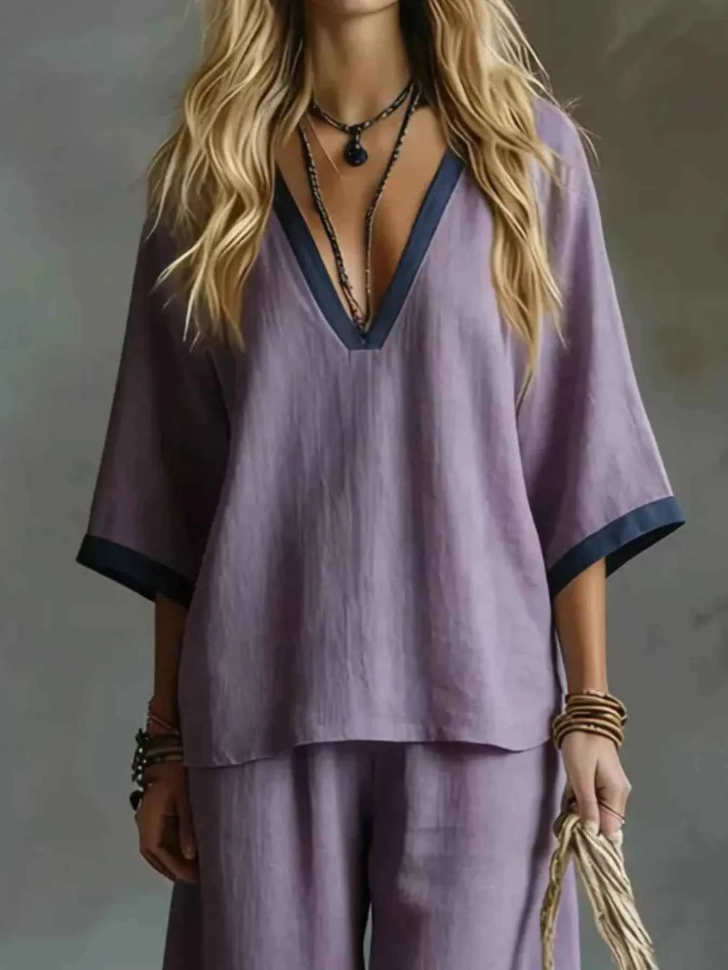 Contrast trim two-piece set — additional view 8