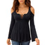 Women's Off-Shoulder Long Sleeve Top, close-up product view