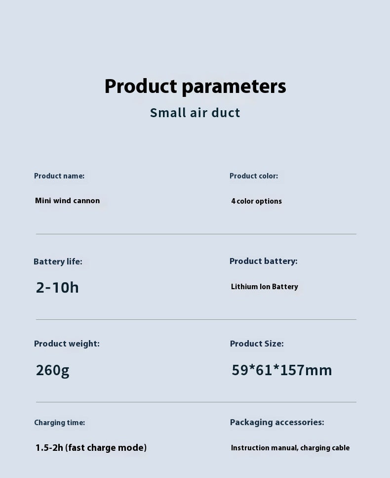 Portable Turbine Handheld Fan, angled product view