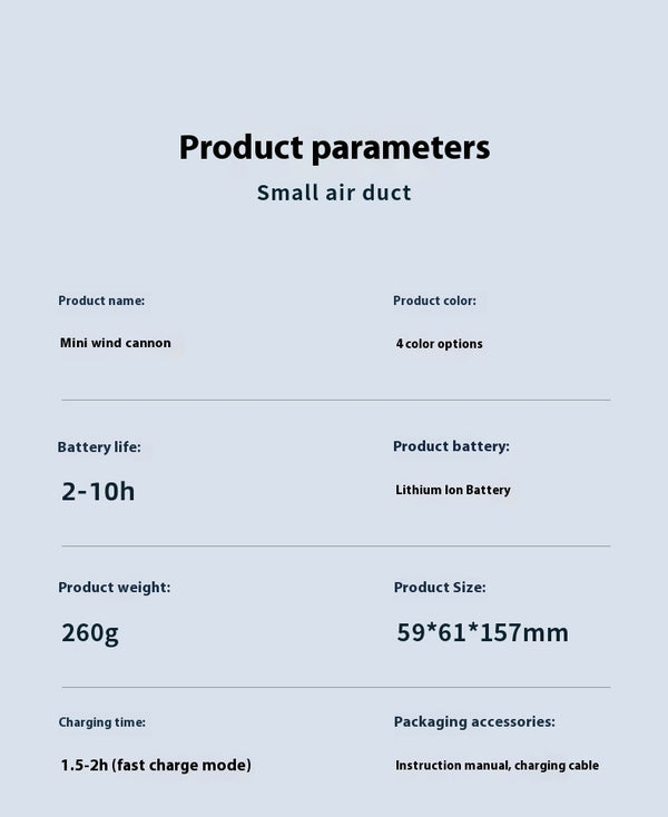 Portable Turbine Handheld Fan, angled product view
