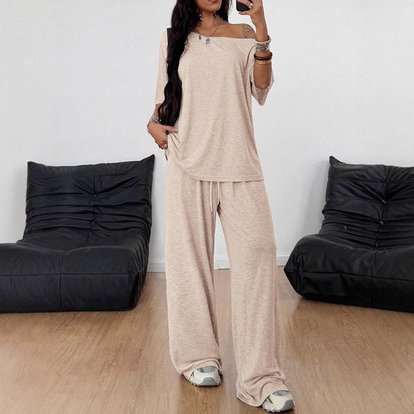 Casual two-piece blouse and trousers outfit view 8