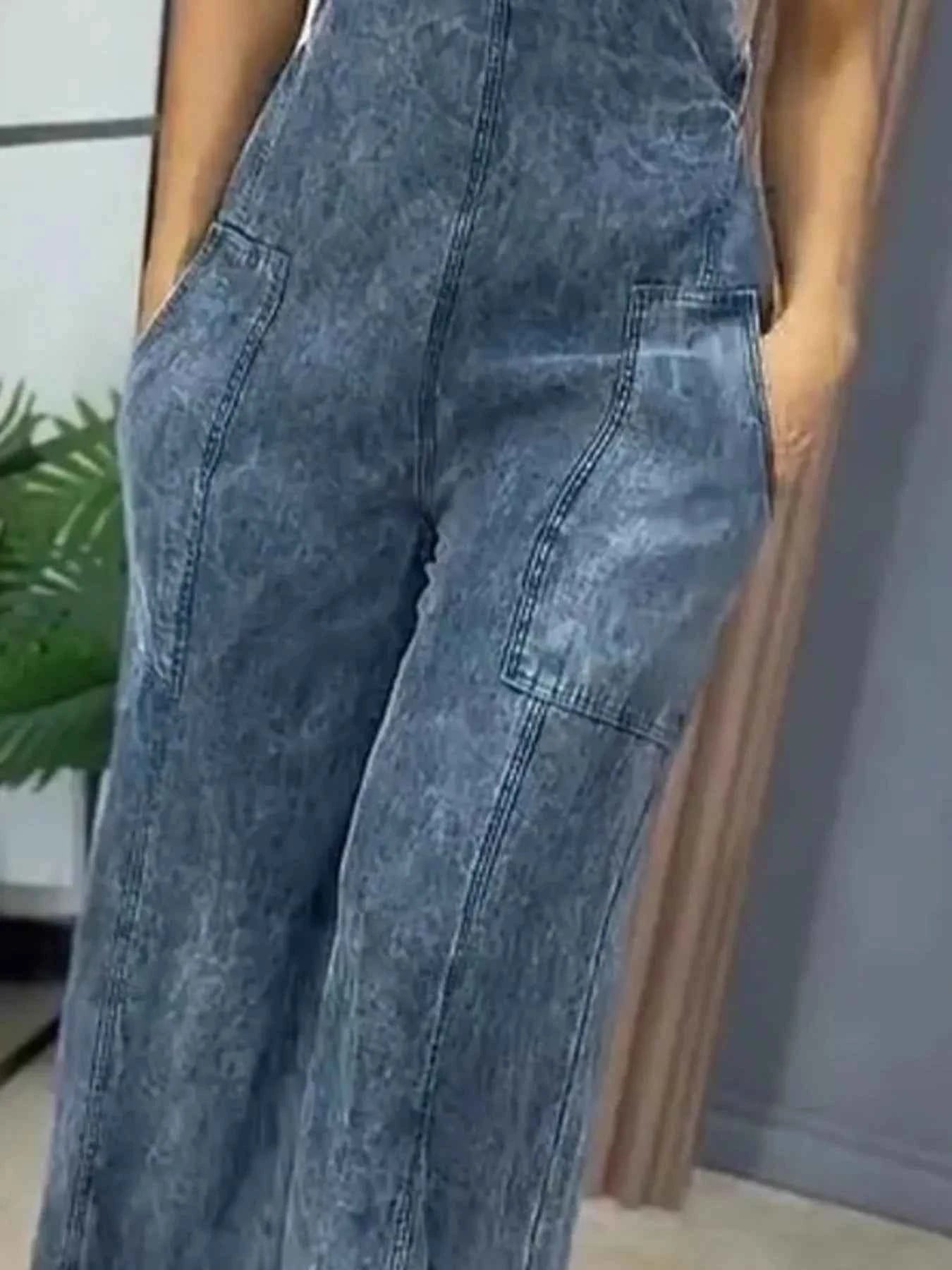 Plus size denim overalls — additional view 3