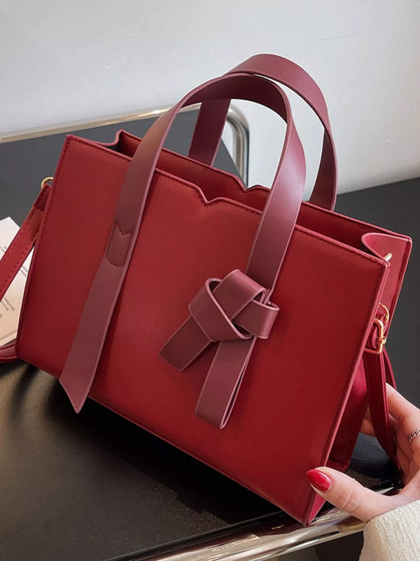 Faux leather tote bag — additional view 3