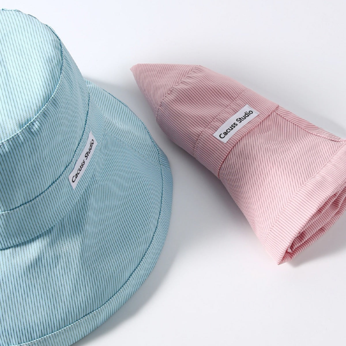 Wide Brim Sun Hat - Mint Green/Pink, angled product view
