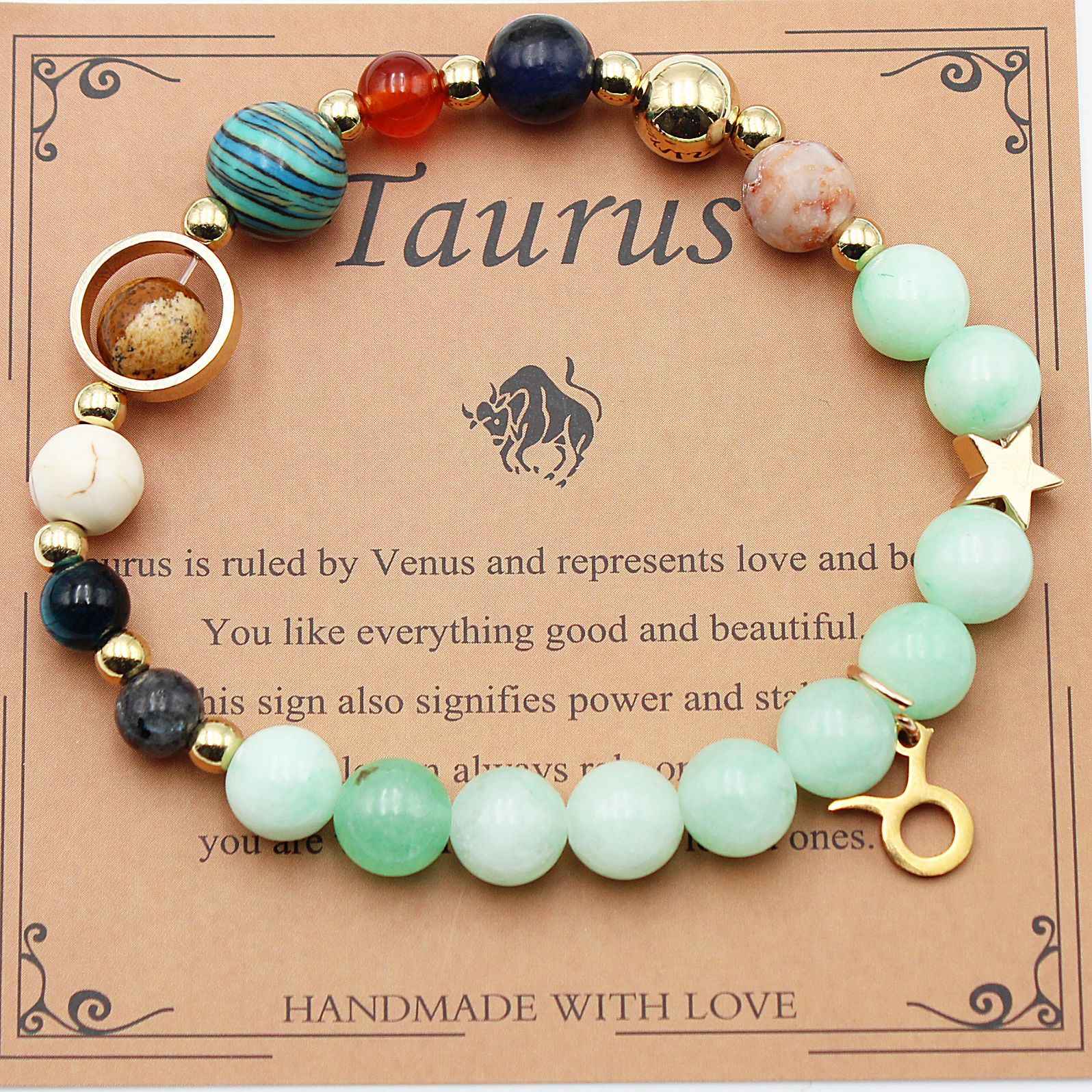 Magic of Eight Planets Jewelry Bracelet-Fashion-Splashis-Color:Taurur Green Dongling-Splashis