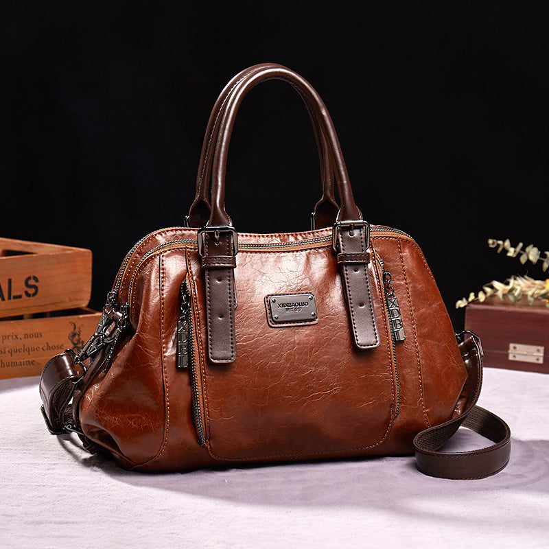 Women's PU Leather Crossbody Bag – Splicing Shoulder Tote, product view 7