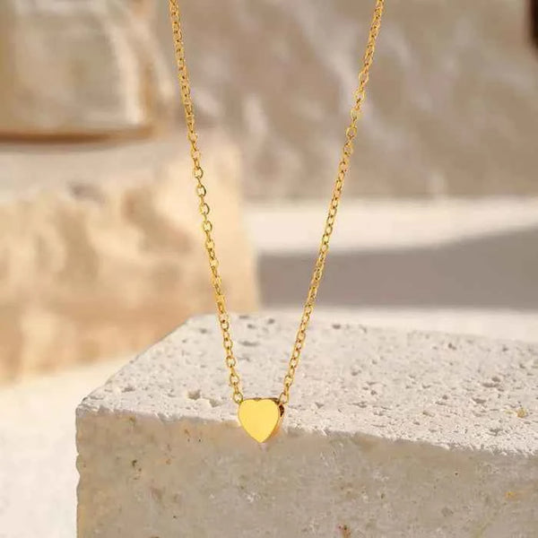 Heart pendant necklace in 18K gold-plated finish — primary view