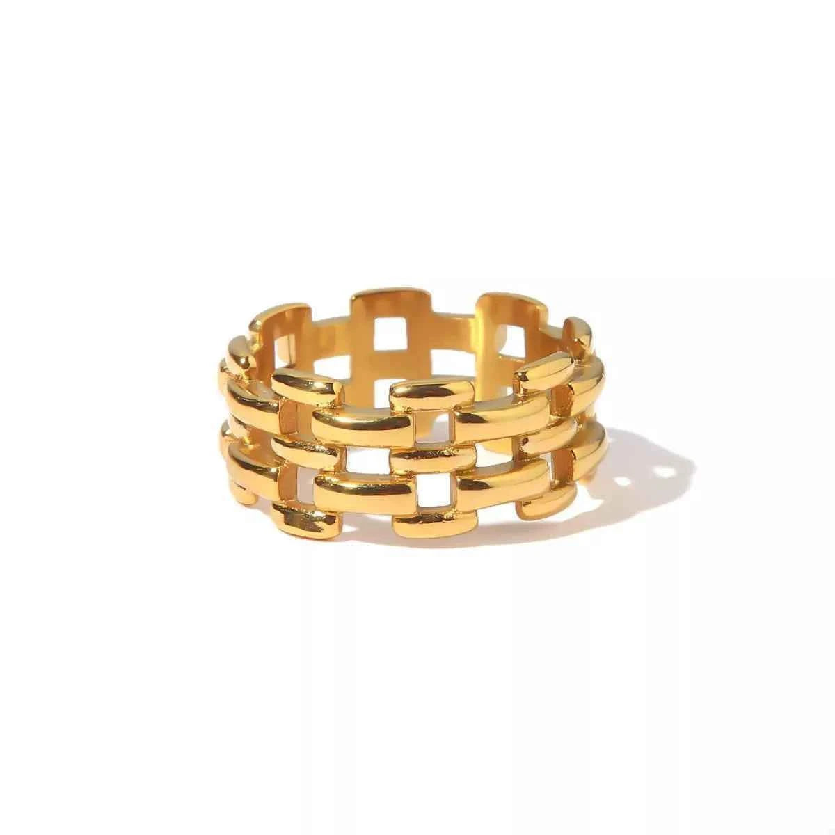 Cutout ring in 18K gold-plated finish — additional view 6