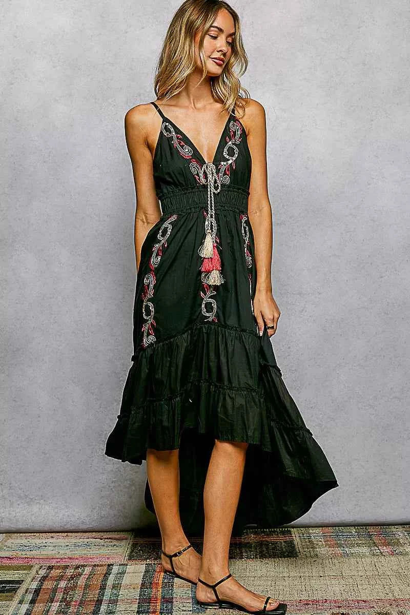 Embroidered midi cami dress — additional view 2